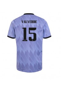 Real Madrid Federico Valverde #15 Fotballdrakt Borte Klær 2022-23 Korte ermer